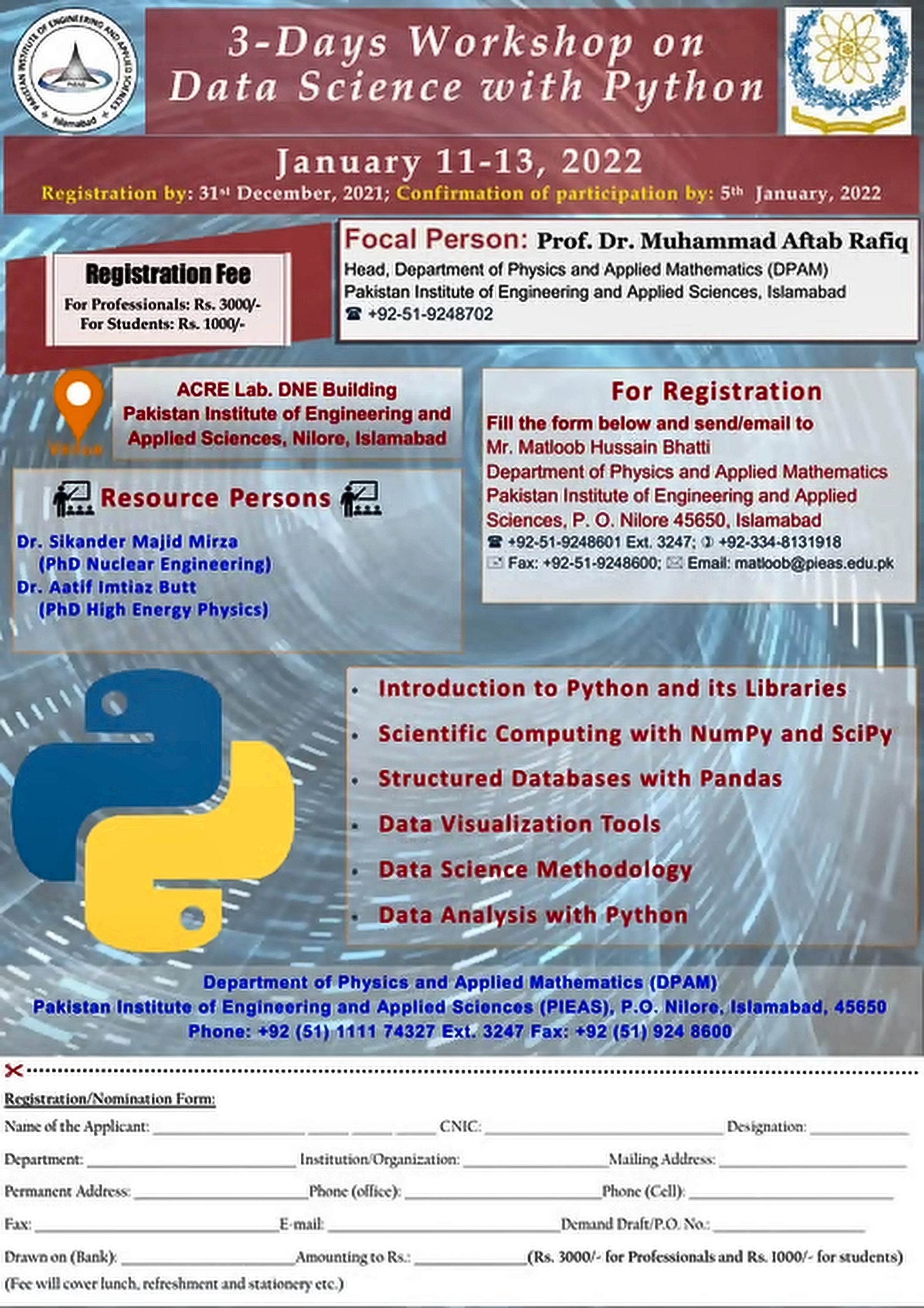 Data Science with Python — Dr. Aftab Rafique